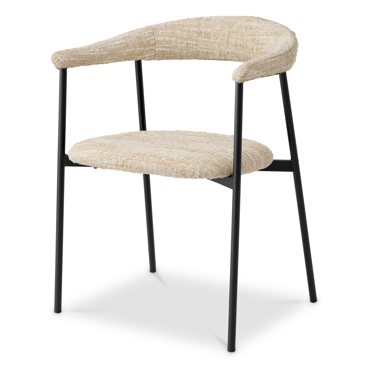 Scaun dining Julio, bouclé Sonata crem, set de 2