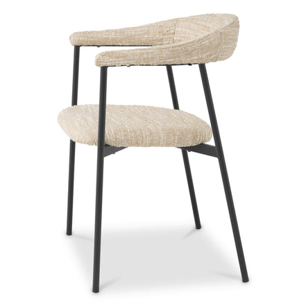 Scaun dining Julio, bouclé Sonata crem, set de 2