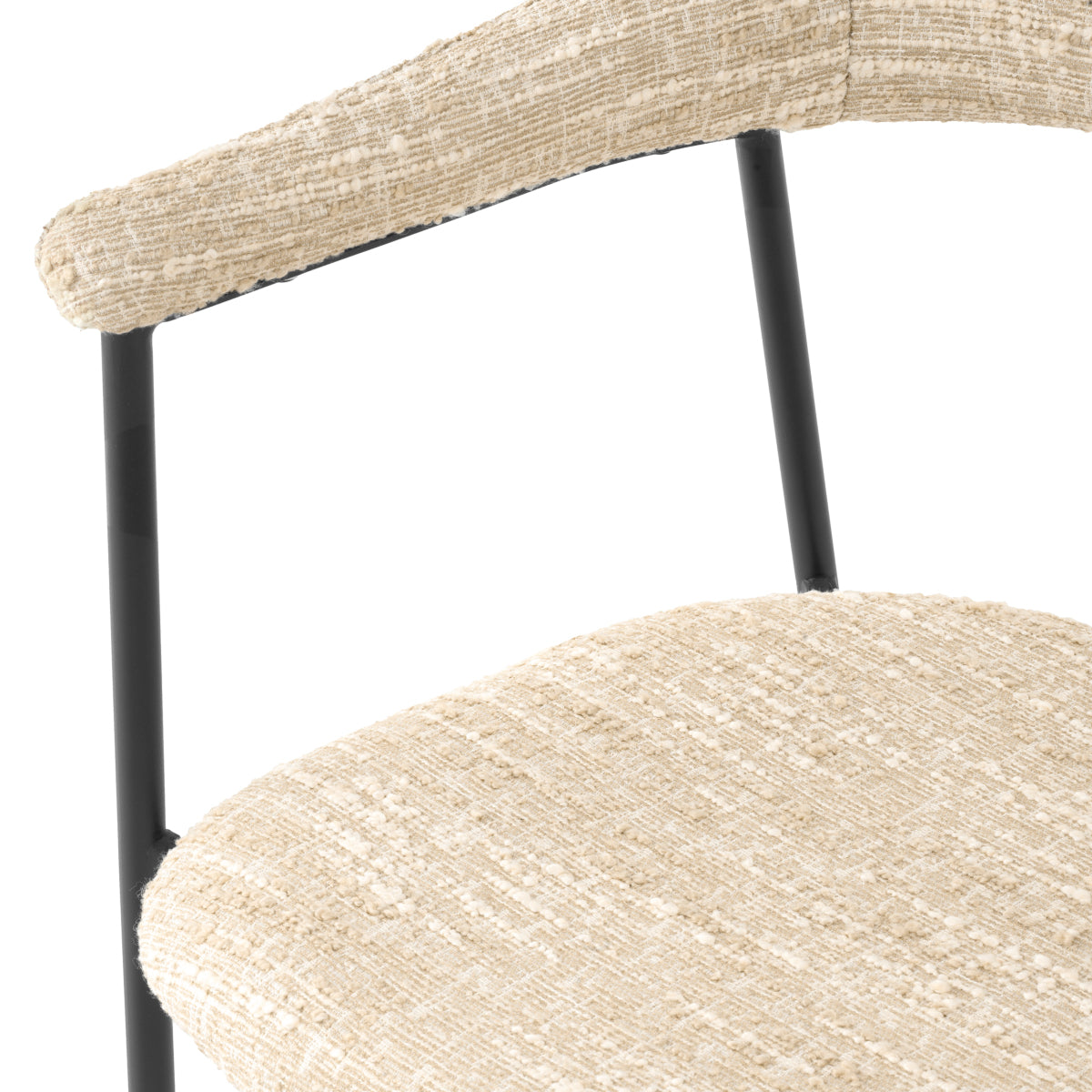 Scaun dining Julio, bouclé Sonata crem, set de 2