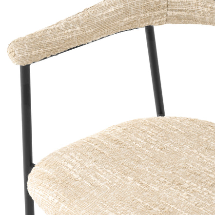 Scaun dining Julio, bouclé Sonata crem, set de 2