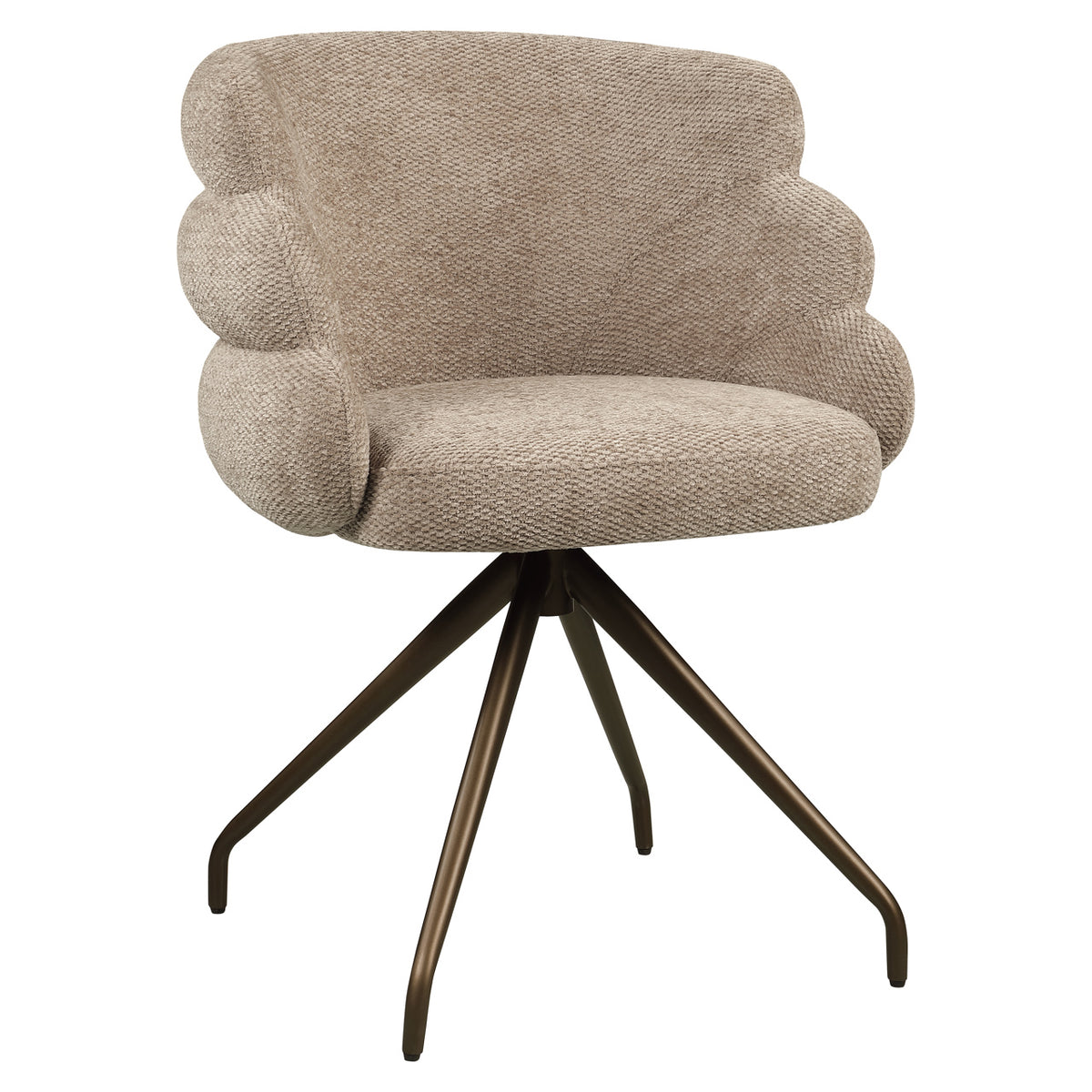 Scaun dining Kayla, boldweave moca, rotativ