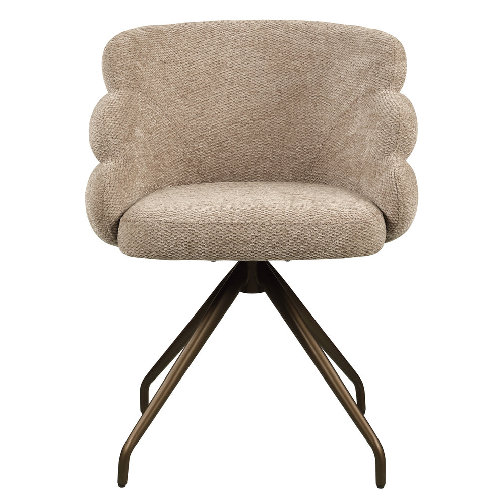 Scaun dining Kayla, boldweave moca, rotativ
