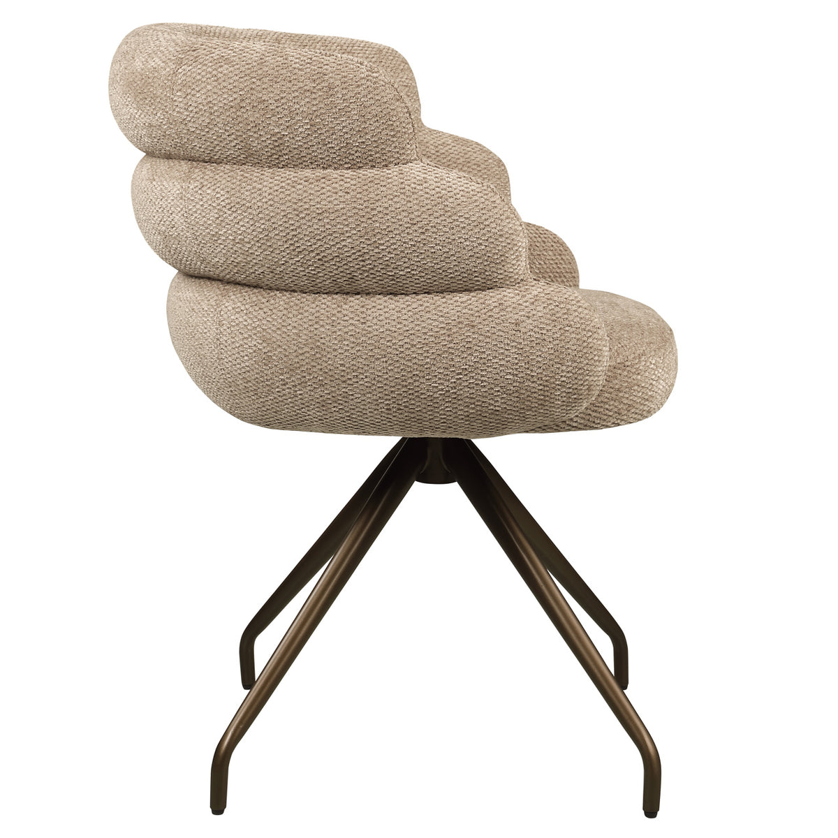 Scaun dining Kayla, boldweave moca, rotativ
