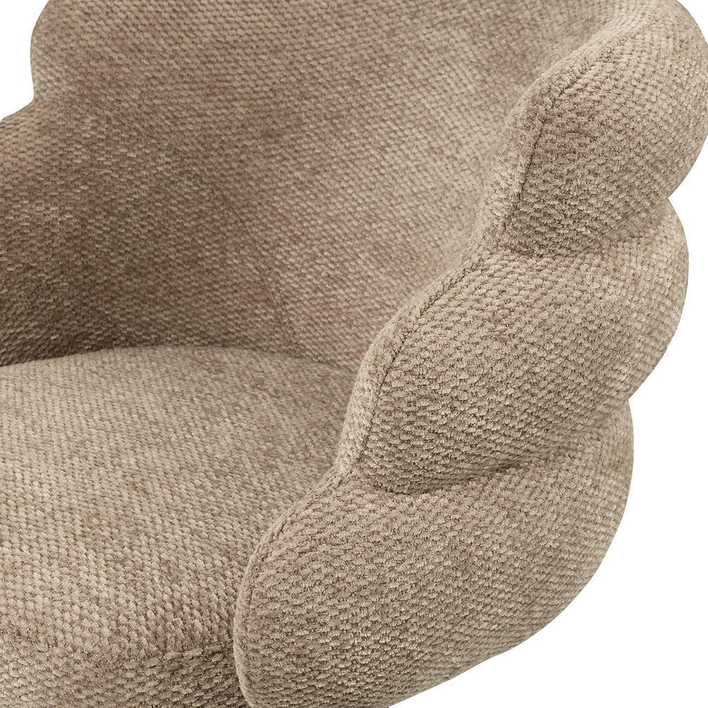 Scaun dining Kayla, boldweave moca, rotativ