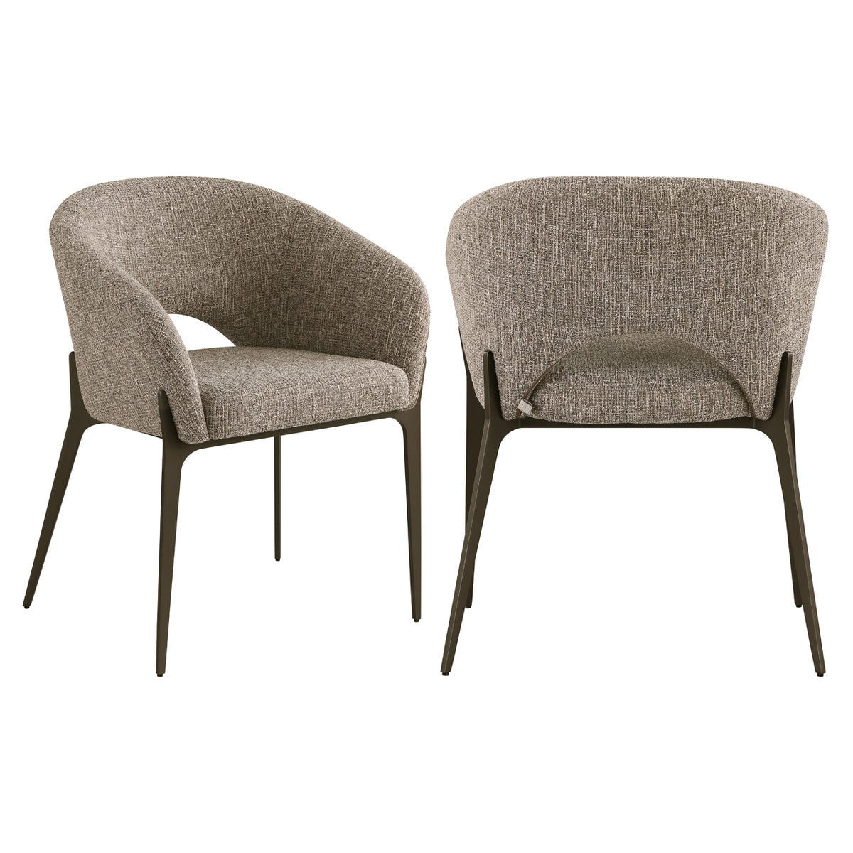 Scaun dining Kenzi, tweed maro
