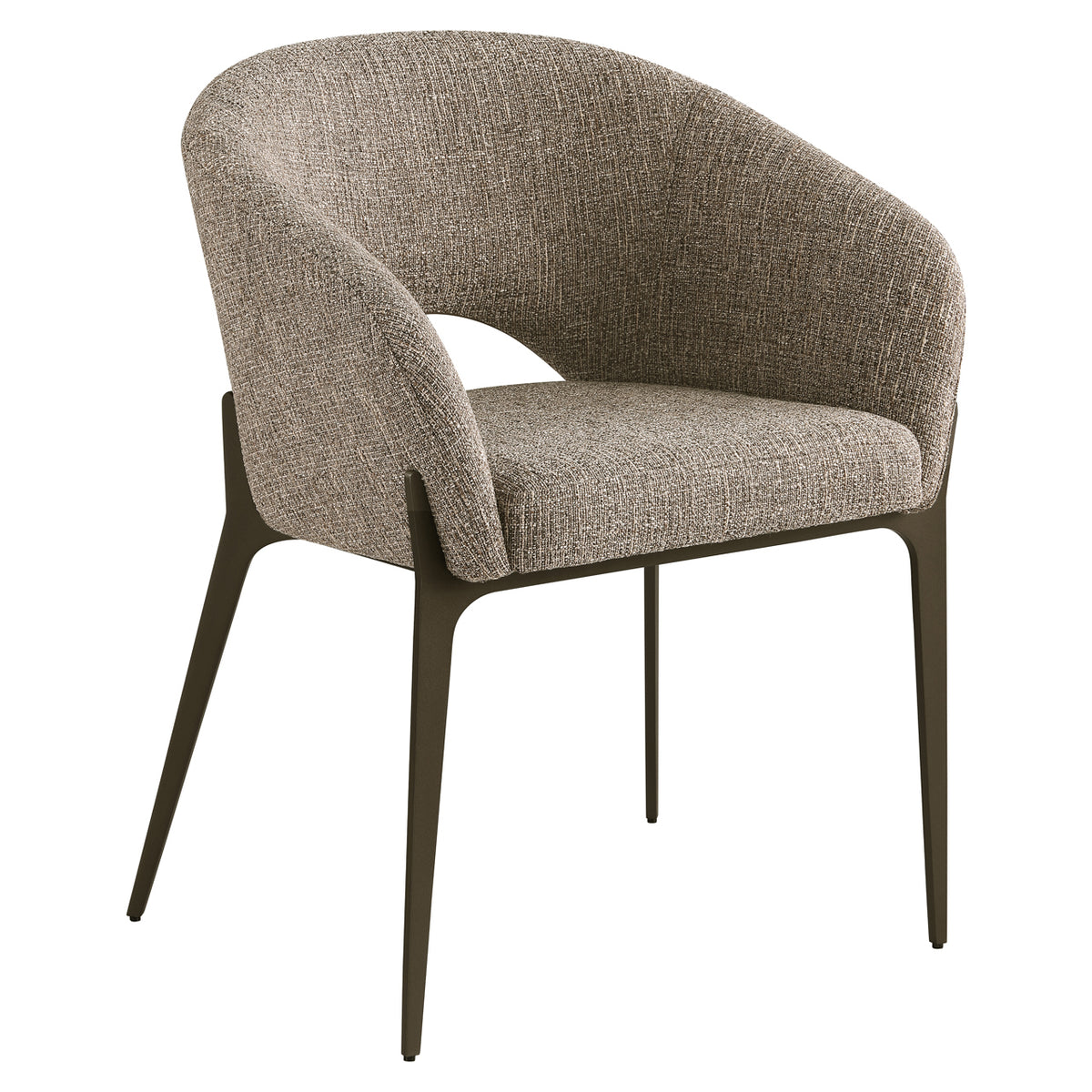Scaun dining Kenzi, tweed maro