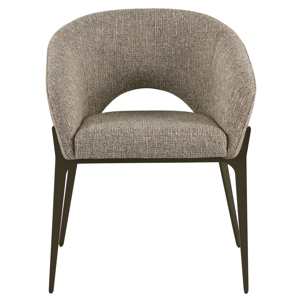 Scaun dining Kenzi, tweed maro