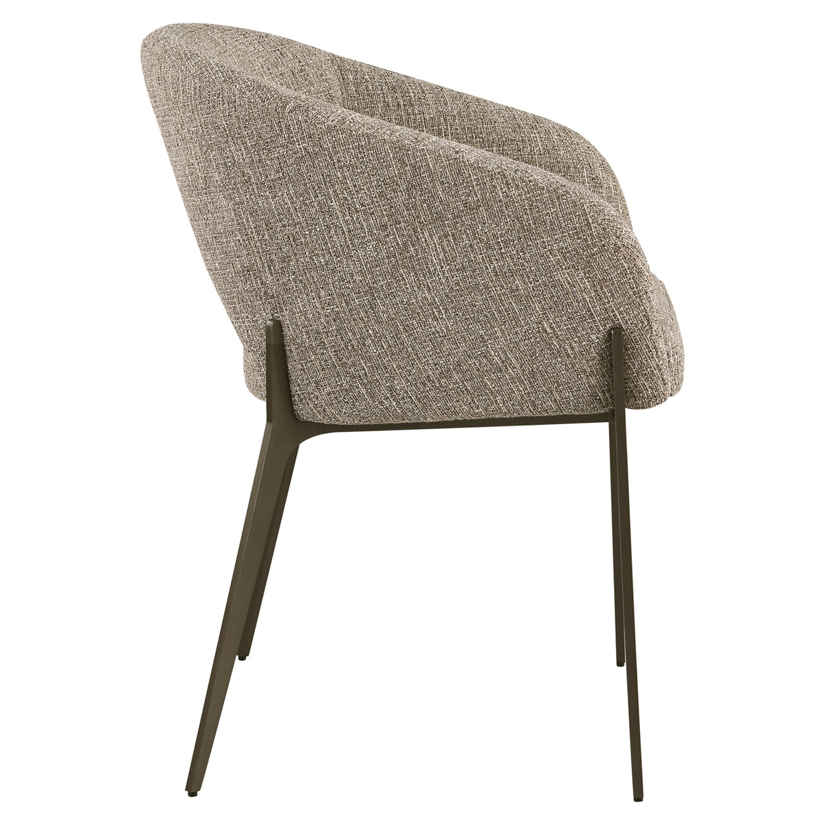 Scaun dining Kenzi, tweed maro