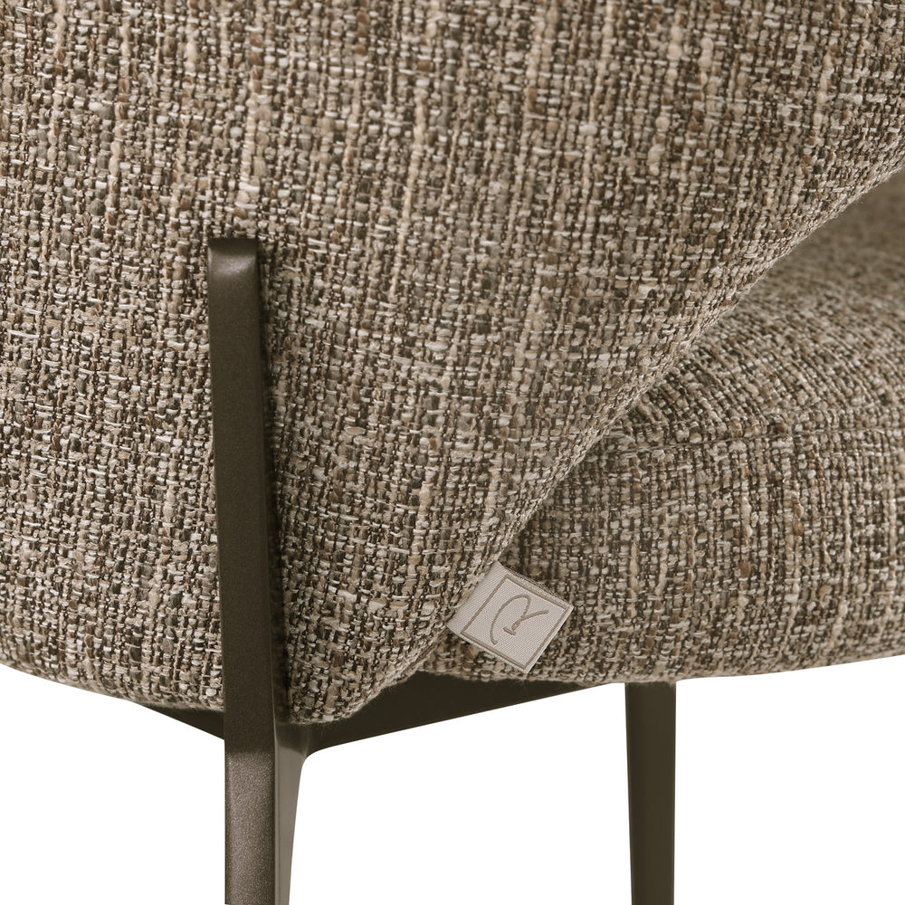 Scaun dining Kenzi, tweed maro
