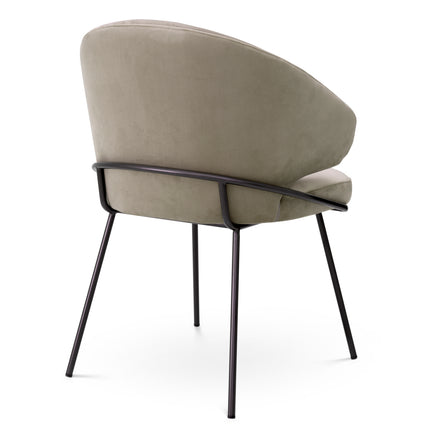 Scaun dining Kinley, catifea Savona greige