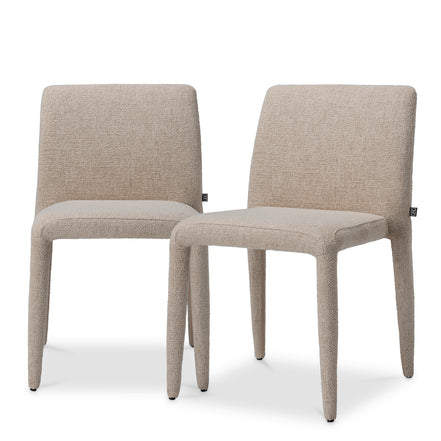 Scaun dining Leiza, Renato alb-crem, set de 2