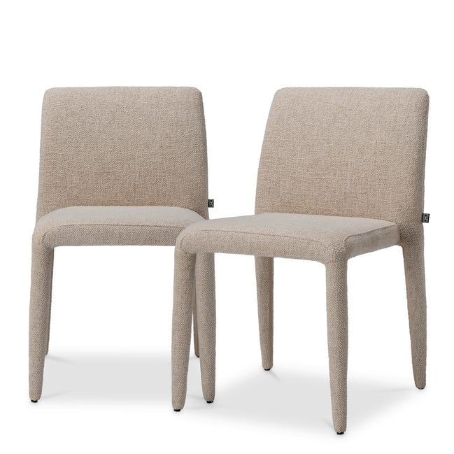 Scaun dining Leiza, Renato alb-crem, set de 2