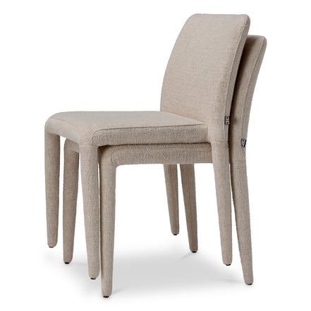 Scaun dining Leiza, Renato alb-crem, set de 2