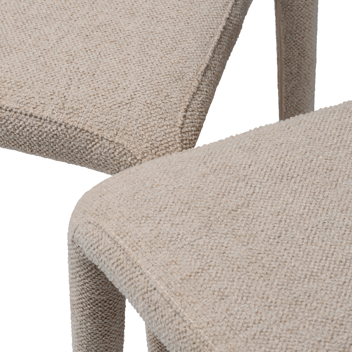 Scaun dining Leiza, Renato alb-crem, set de 2