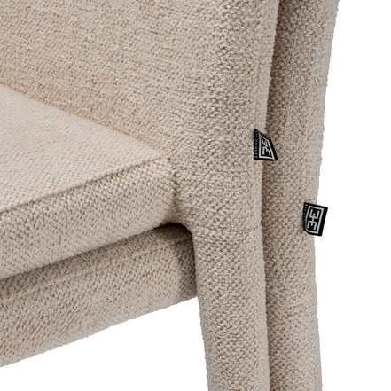 Scaun dining Leiza, Renato alb-crem, set de 2