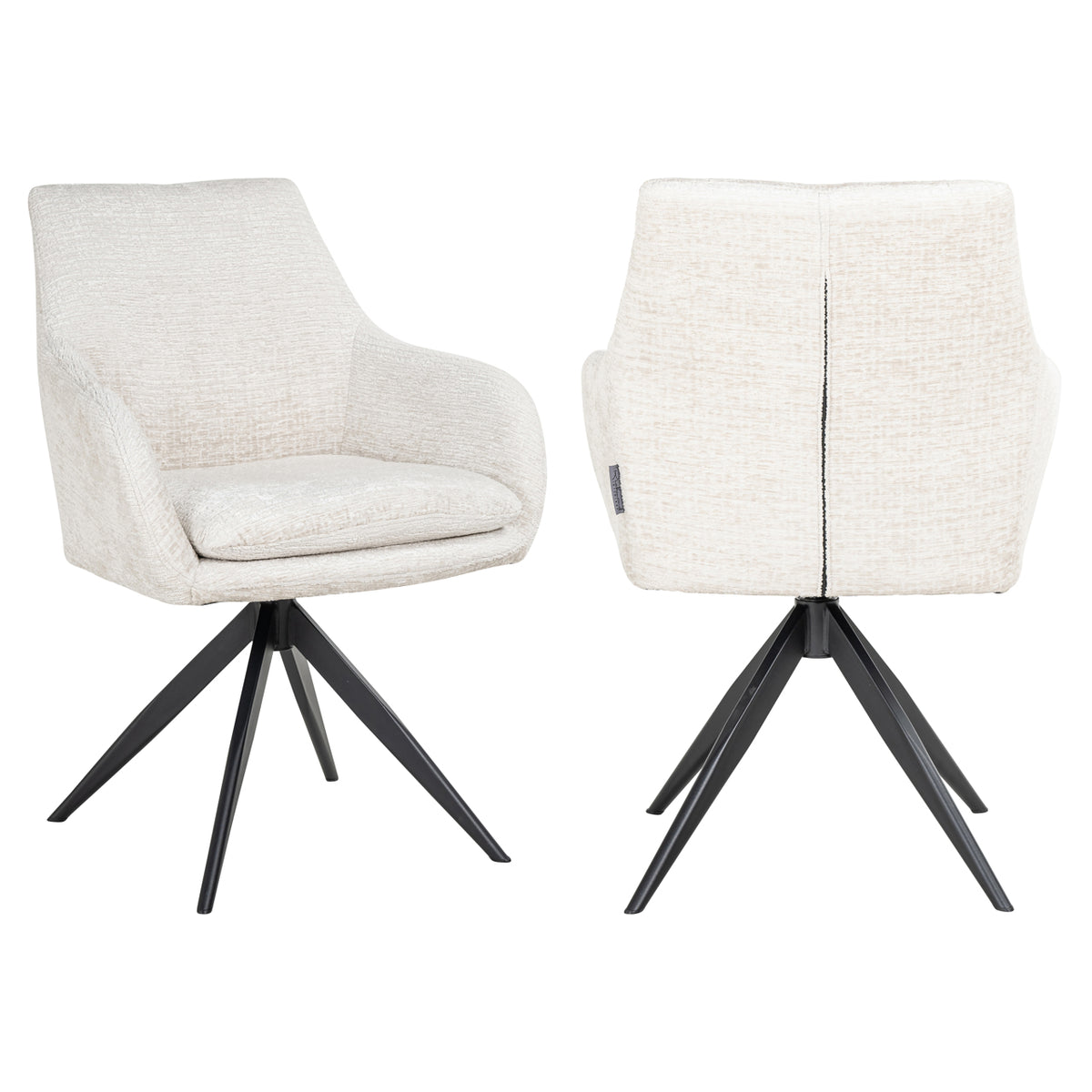 Scaun dining Lisonne, fusion crem, rotativ