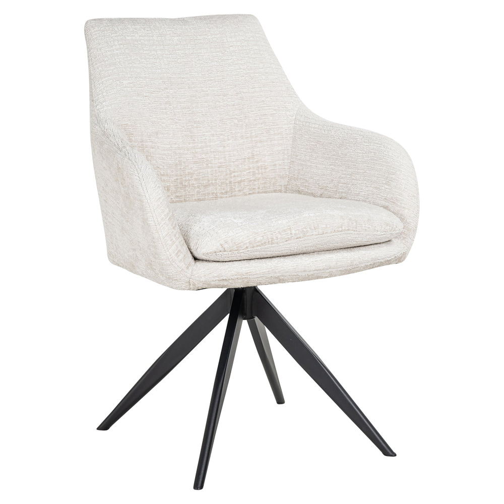 Scaun dining Lisonne, fusion crem, rotativ