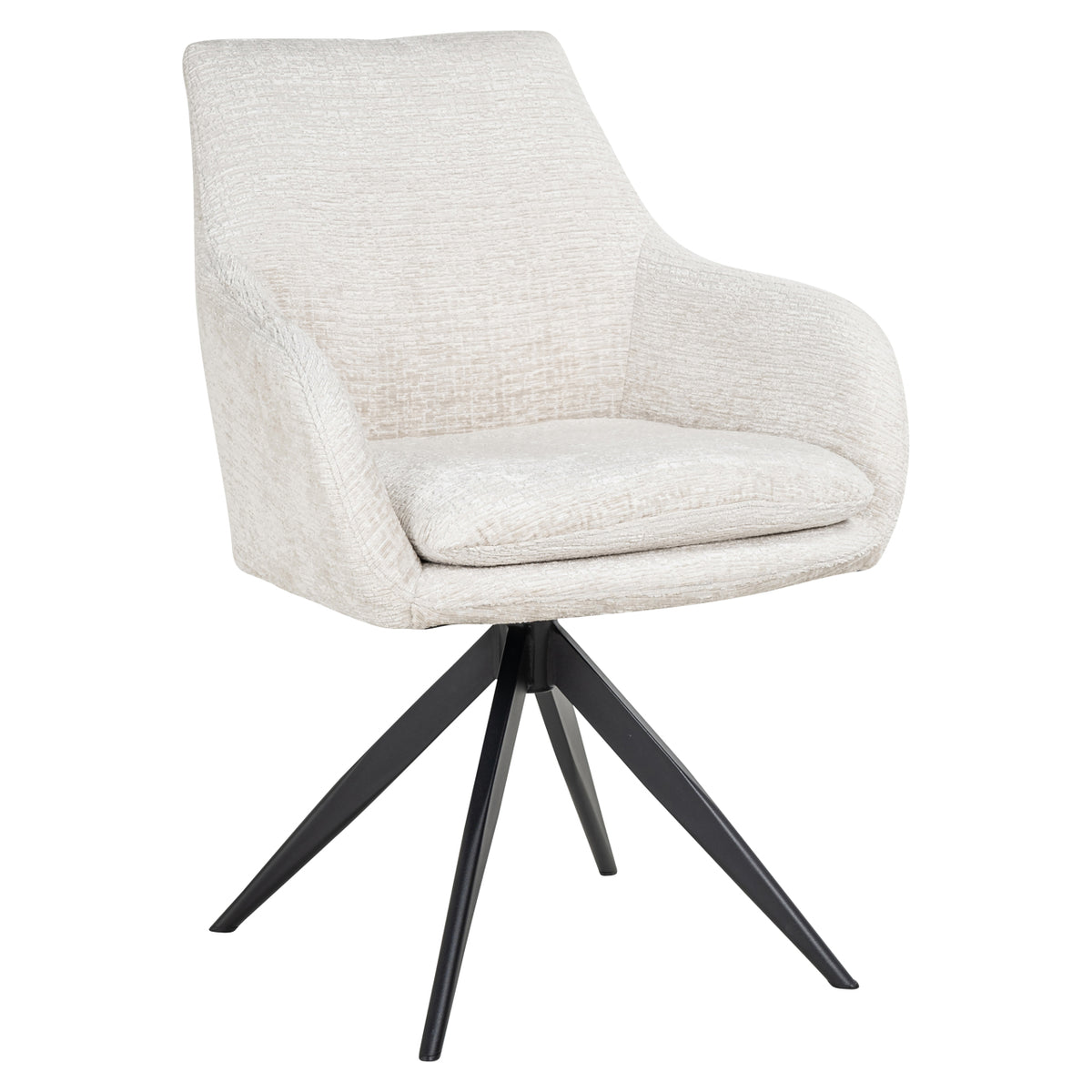 Scaun dining Lisonne, fusion crem, rotativ