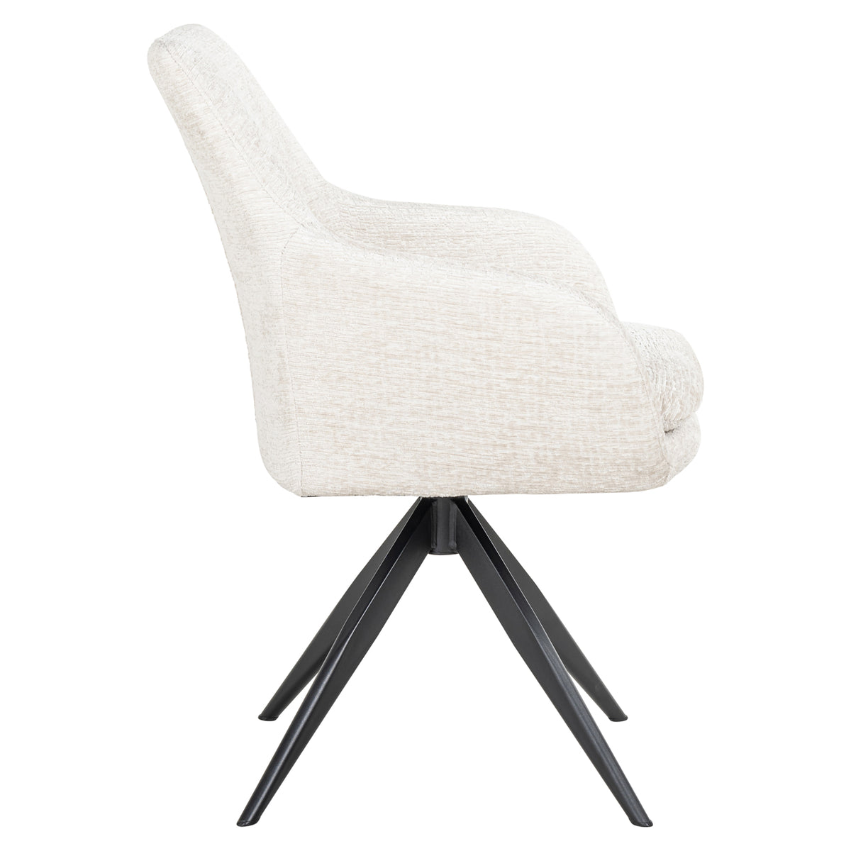 Scaun dining Lisonne, fusion crem, rotativ