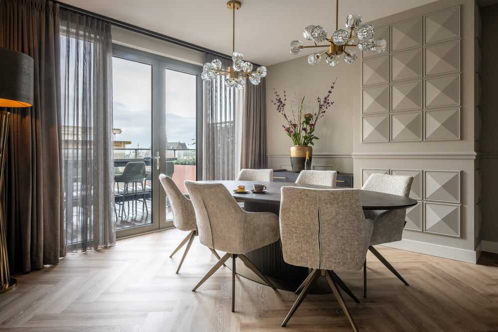 Scaun dining Lisonne, pearl island, rotativ – ambient