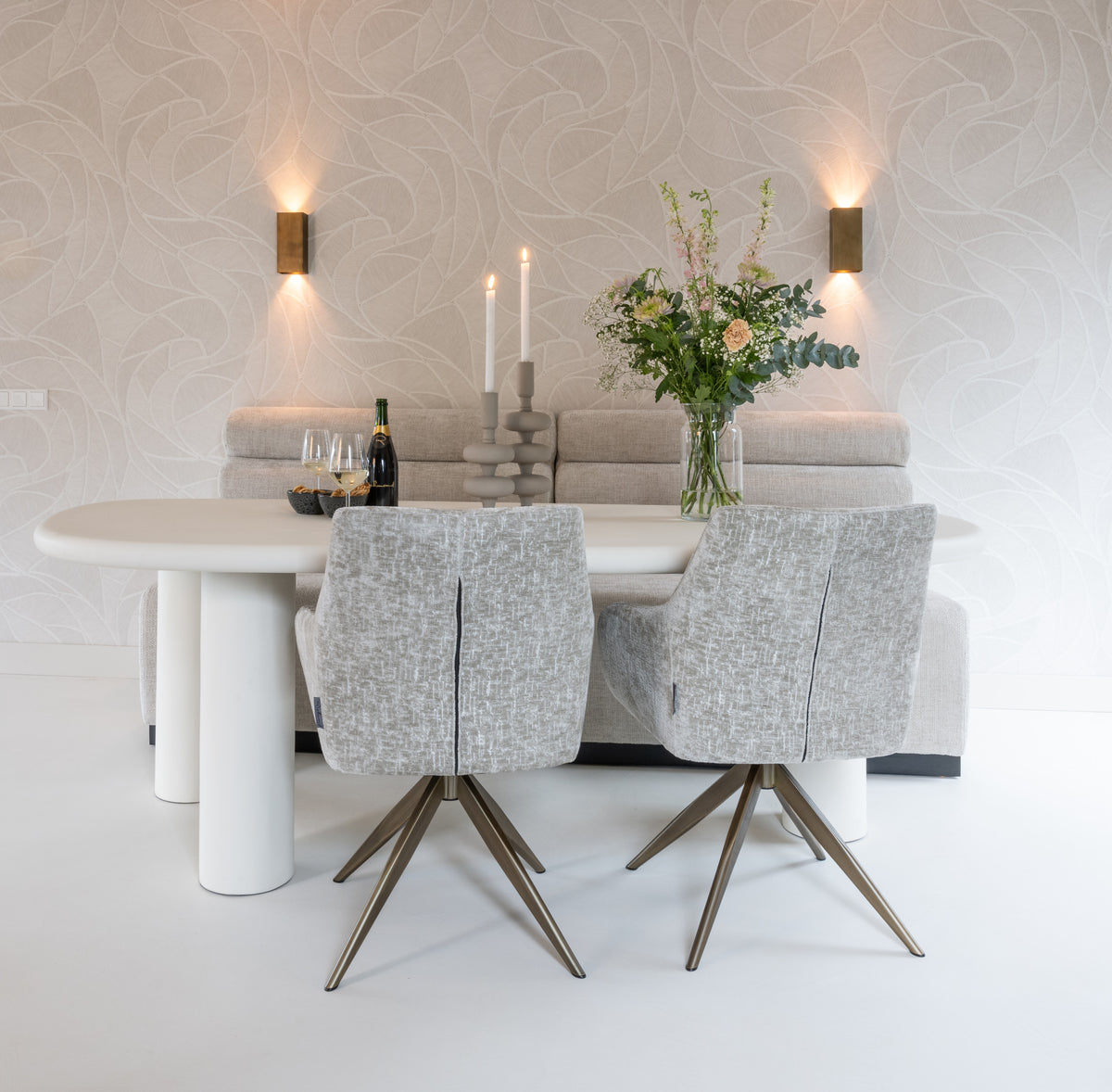 Scaun dining Lisonne, pearl island, rotativ – ambient