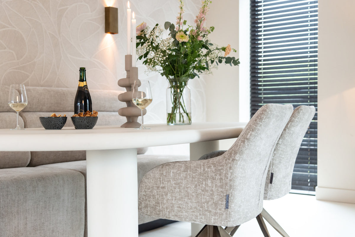 Scaun dining Lisonne, pearl island, rotativ – ambient