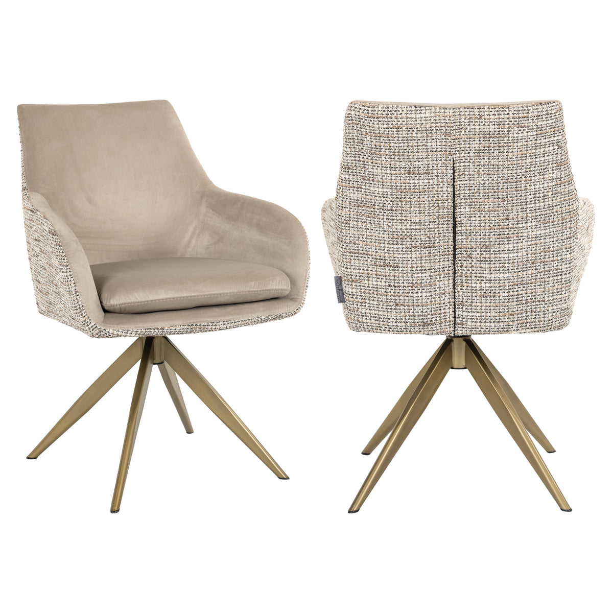 Scaun dining Lisonne, trendy nature, rotativ