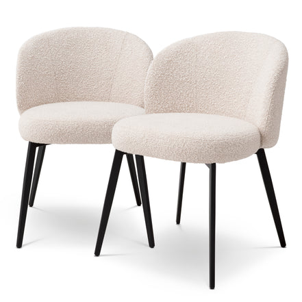 Scaun dining Lloyd, bouclé crem, set de 2