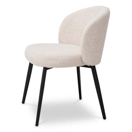 Scaun dining Lloyd, bouclé crem, set de 2