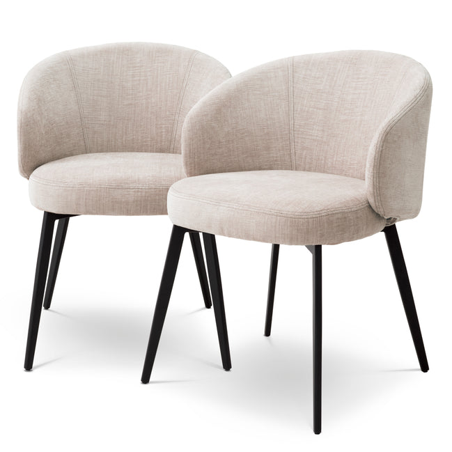 Scaun dining Lloyd cu brațe, Sisley bej, set de 2