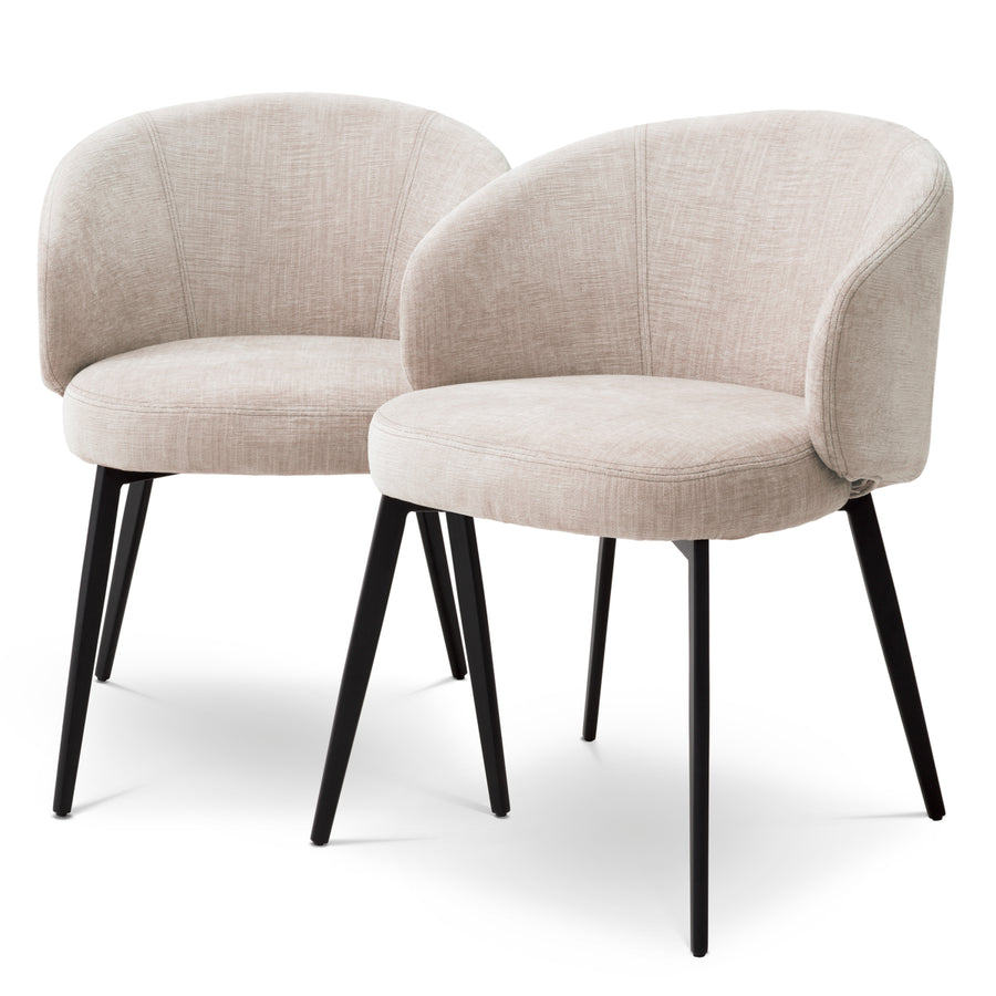 Scaun dining Lloyd cu brațe, Sisley bej, set de 2