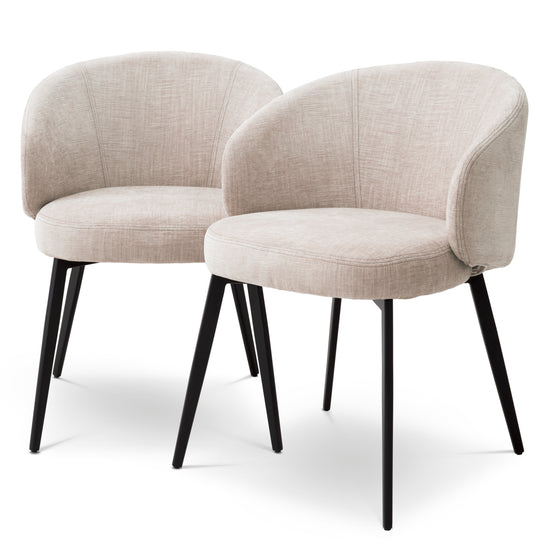 Scaun dining Lloyd cu brațe, Sisley bej, set de 2