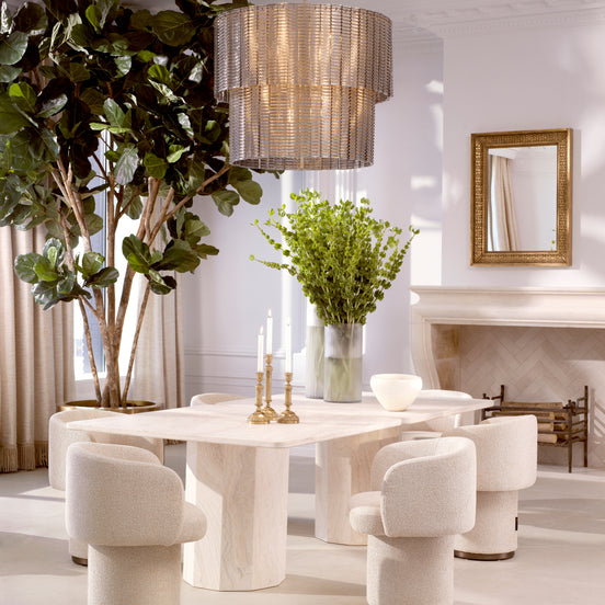 Scaun dining Marly, finisaj bronz, Palmer bej