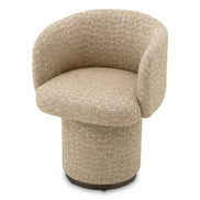 Scaun dining Marly, finisaj bronz, Vaux jacquard bej