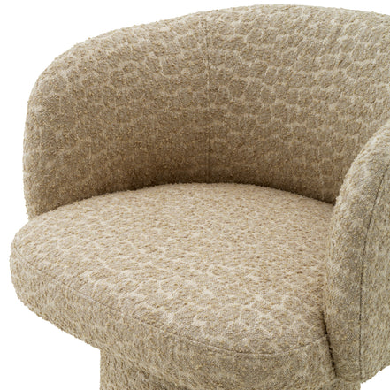 Scaun dining Marly, finisaj bronz, Vaux jacquard bej