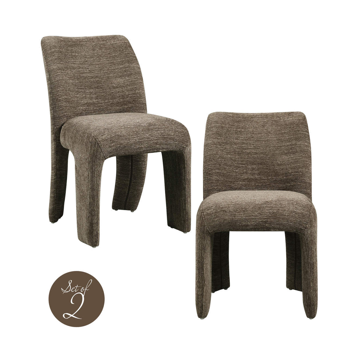 Scaun dining Maya, softweave maro (set de 2)