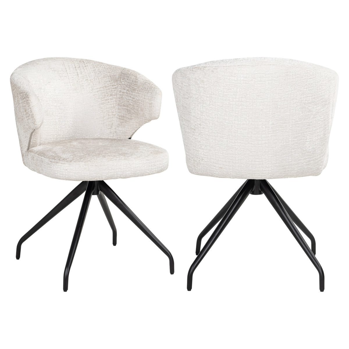 Scaun dining Milly, fusion crem, rotativ