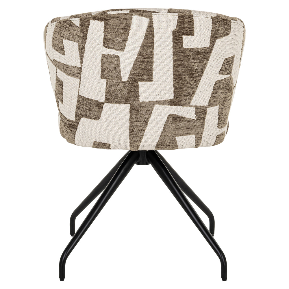 Scaun dining Milly, moss graffic, rotativ