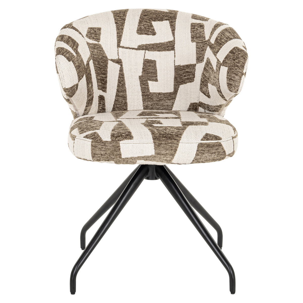 Scaun dining Milly, moss graffic, rotativ