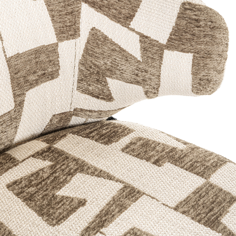 Scaun dining Milly, moss graffic, rotativ