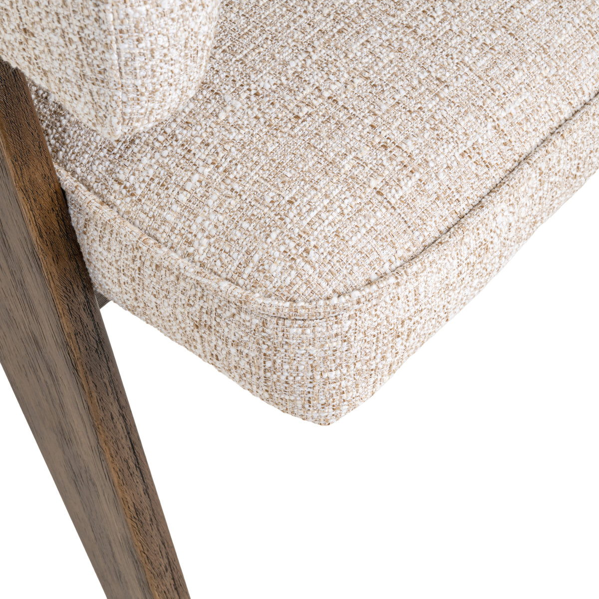 Scaun dining Mori, tweed crem, ignifug