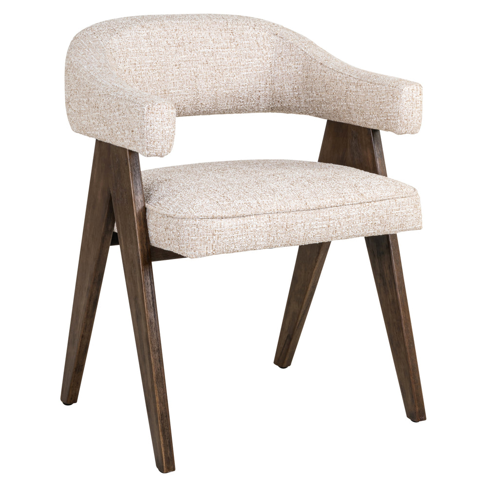 Scaun dining Mori, tweed crem, ignifug
