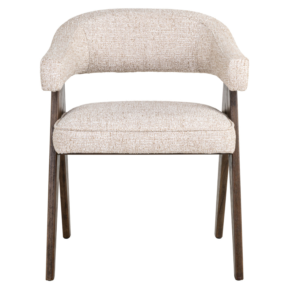Scaun dining Mori, tweed crem, ignifug