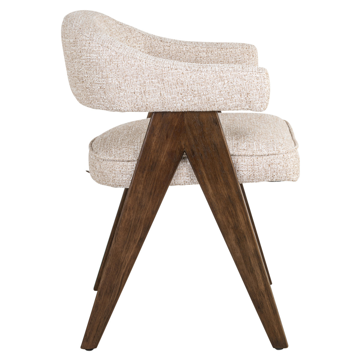 Scaun dining Mori, tweed crem, ignifug
