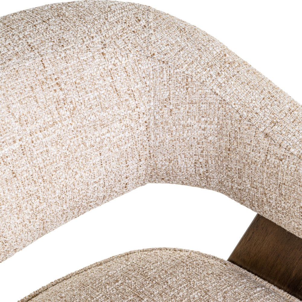 Scaun dining Mori, tweed crem, ignifug