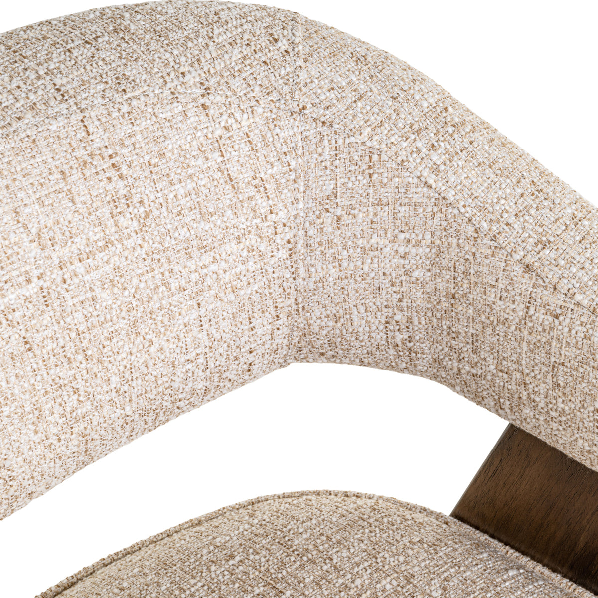 Scaun dining Mori, tweed crem, ignifug
