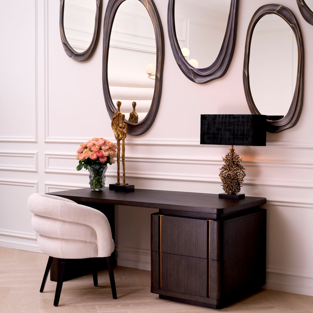 Scaun dining Novelle, Lyssa alb-crem