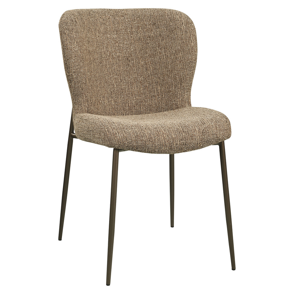 Scaun dining Odarby, tweed maro, ignifug (set de 2)