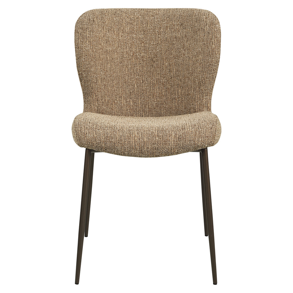 Scaun dining Odarby, tweed maro, ignifug (set de 2)