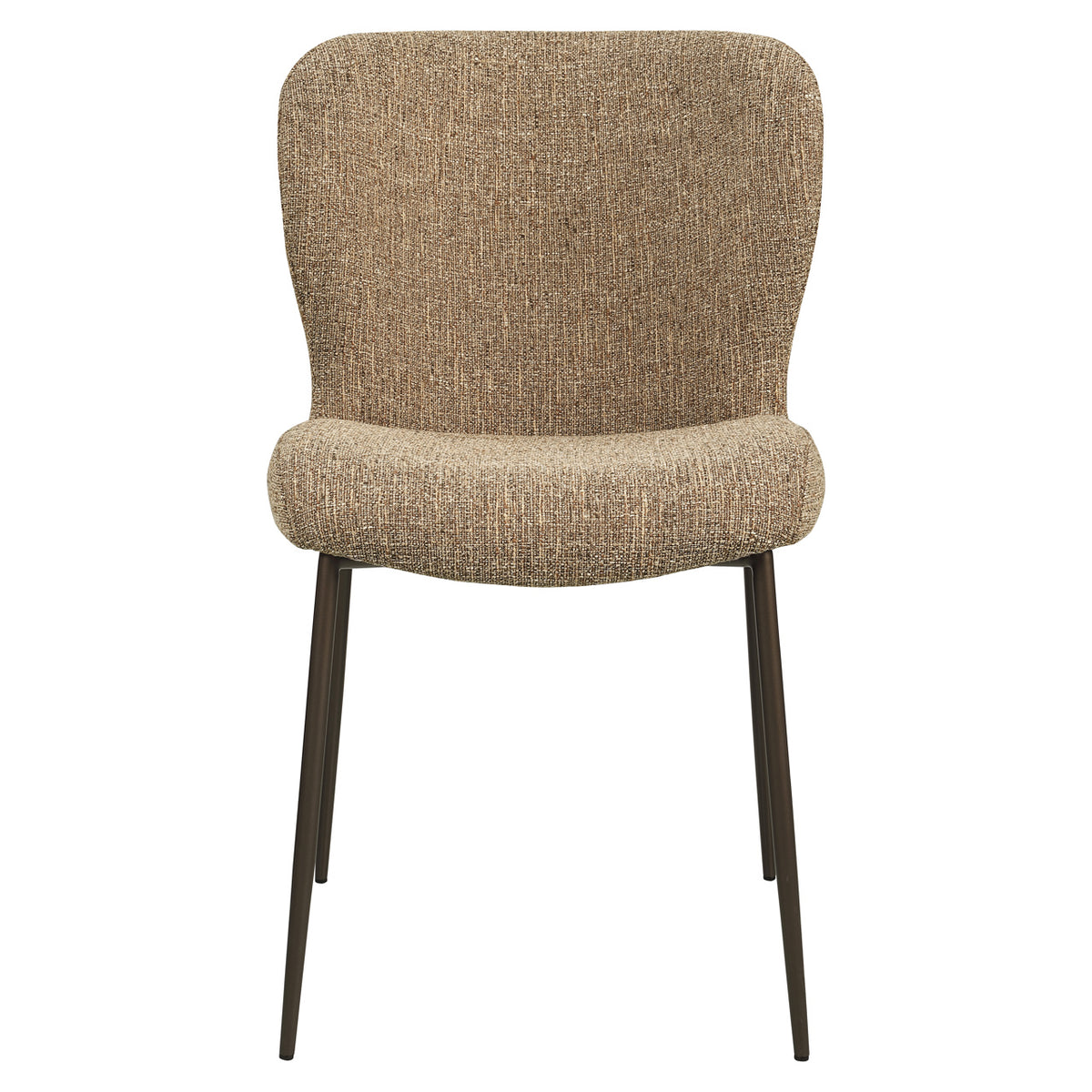 Scaun dining Odarby, tweed maro, ignifug (set de 2)